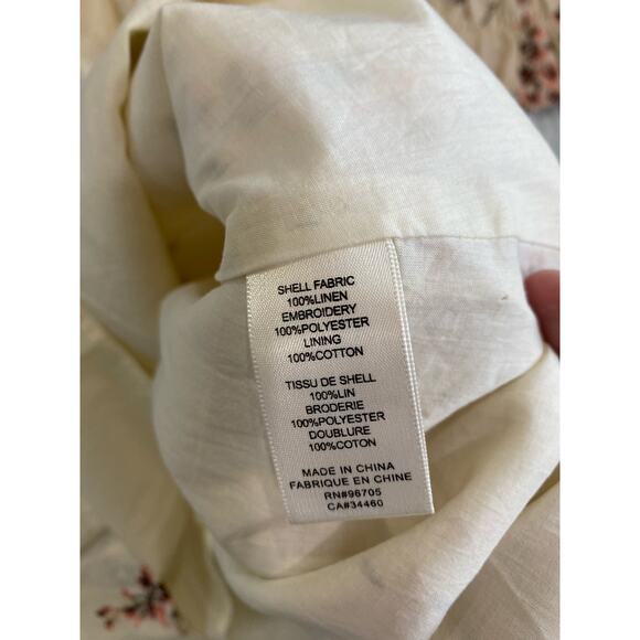 Rebecca Taylor off the shoulder Linen embroidered dress Size 4 NWT - Picture 10 of 13